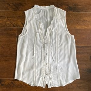 H&M - White Tank Blouse - Small - No Label